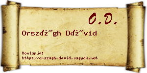 Országh Dávid névjegykártya