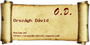 Országh Dávid névjegykártya