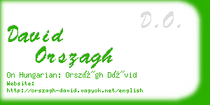 david orszagh business card